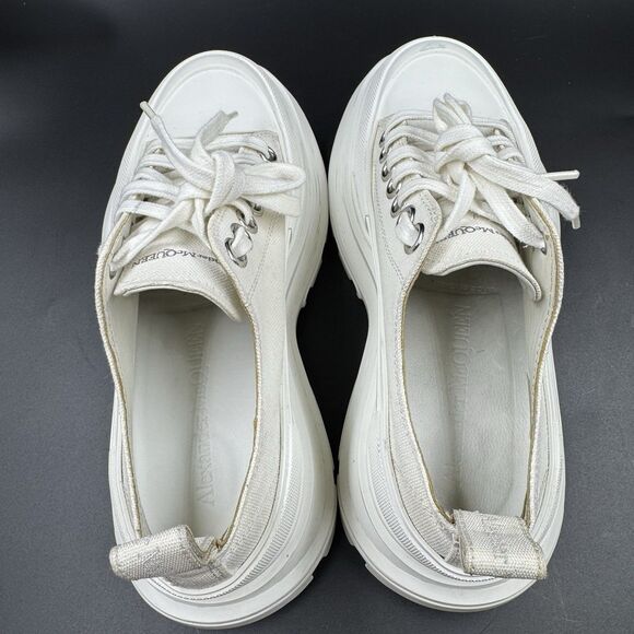 Alexander McQueen Low-TopThread Slick Sneakers White Women's 6.5 US (EU 36.5) - Picture 8 of 16